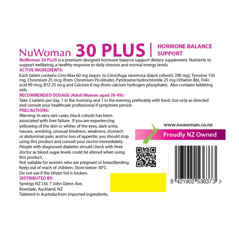 NuWoman 30 PLUS Hormone Balance Support Tablets 120s - Image 6