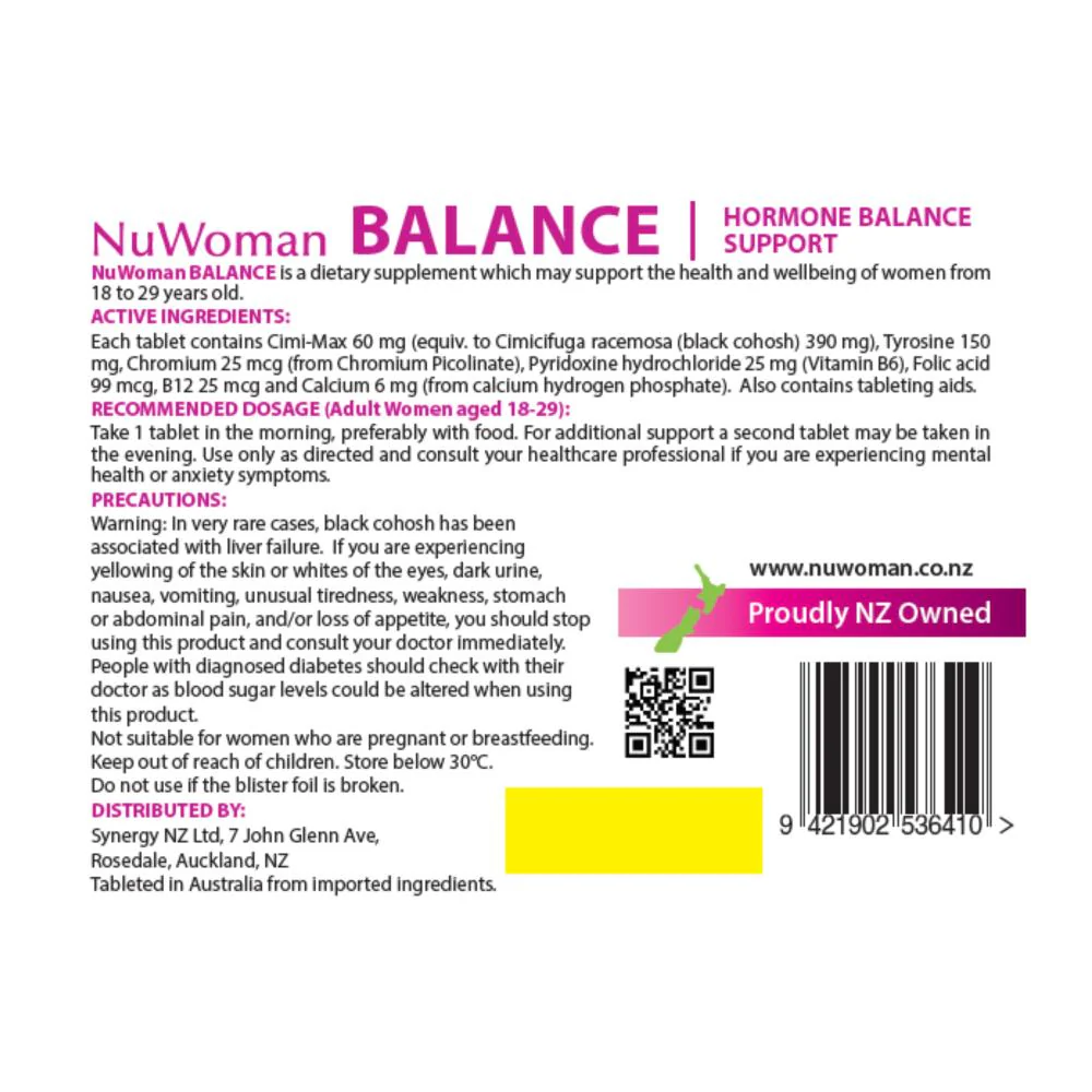 NuWoman BALANCE Hormone Balance Support Tablets 30s - Image 6