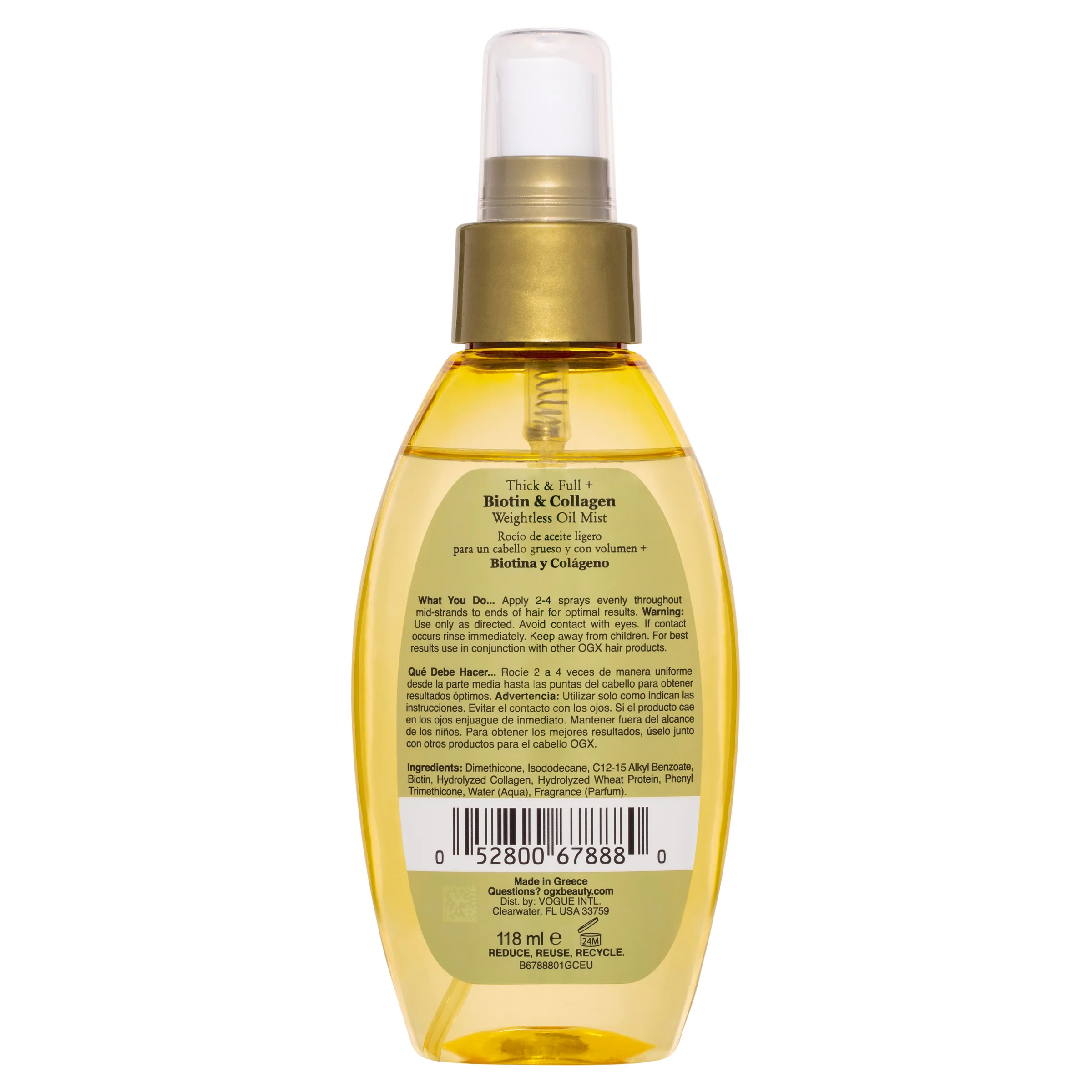 OGX Biotin Collagen Weightless Oil Mist 118ml - Image 3