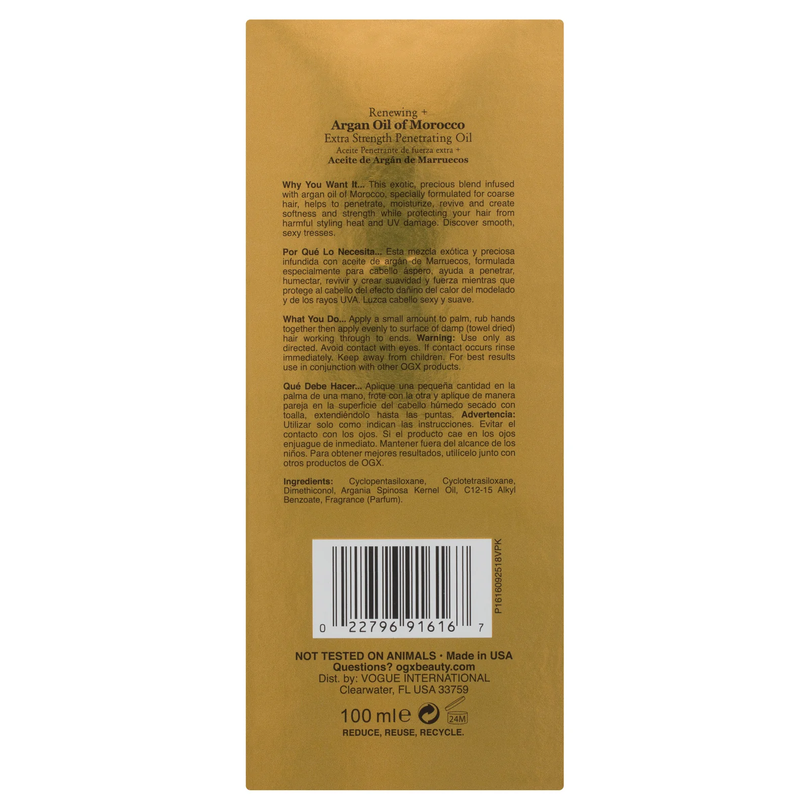 OGX Renewing & Argan Oil Of Morocco Extra Penetrating Oil 100ml - Image 4