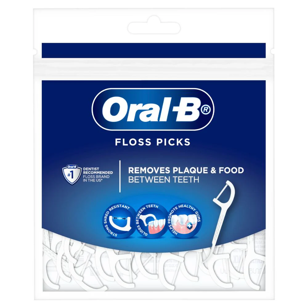 Oral B Floss Picks Nonflavoured White 75pk