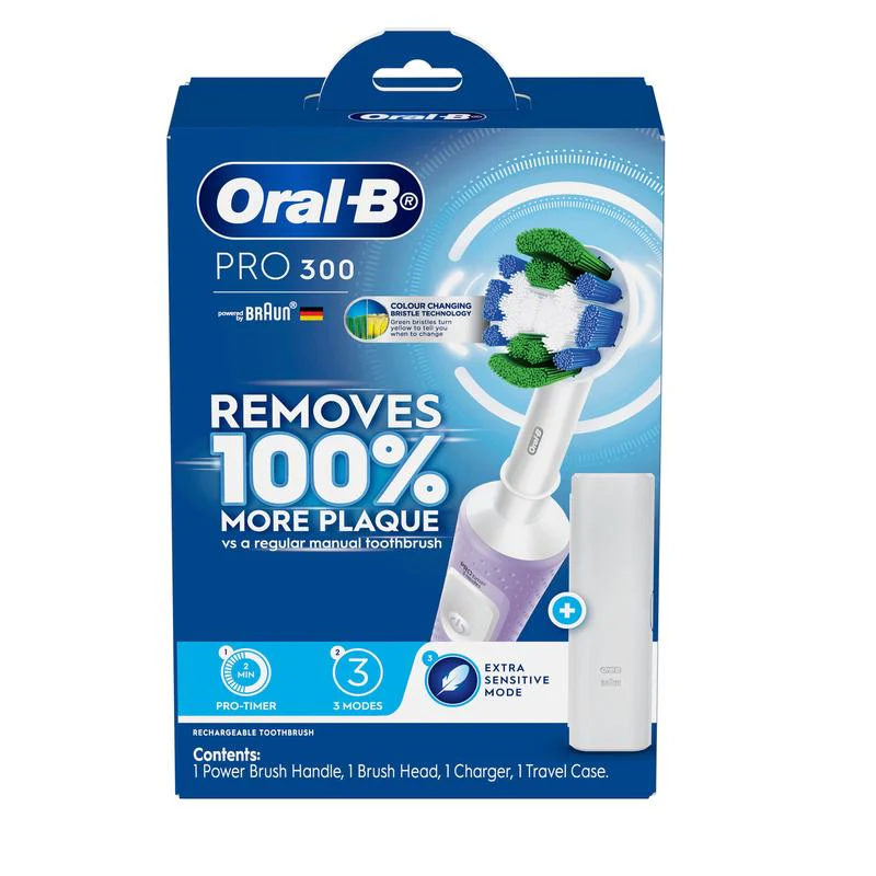 Oral B Pro 300 Electric Toothbrush Lilac - Image 2