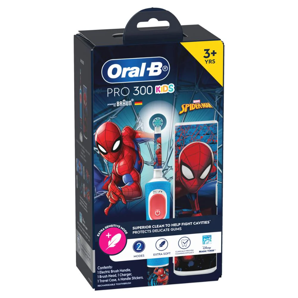 Oral B Pro 300 Kids Spiderman Electric Toothbrush - Image 2