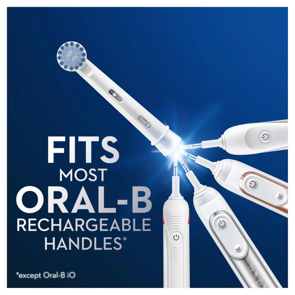 Oral B Sensitive Clean Electric Toothbrush Heads White 6pk - Image 3