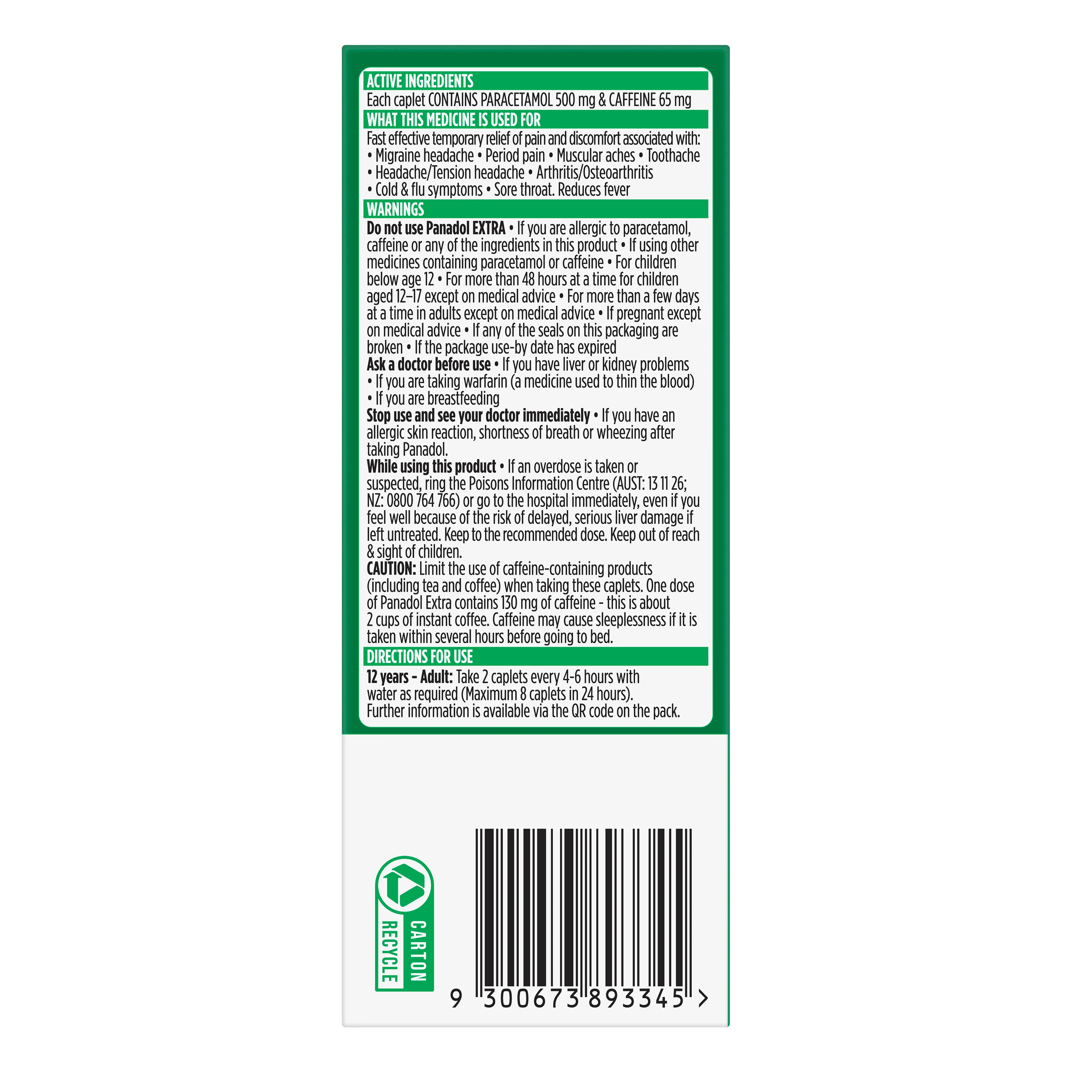 Panadol Extra Optizorb Caplets 500mg 32s - Image 5
