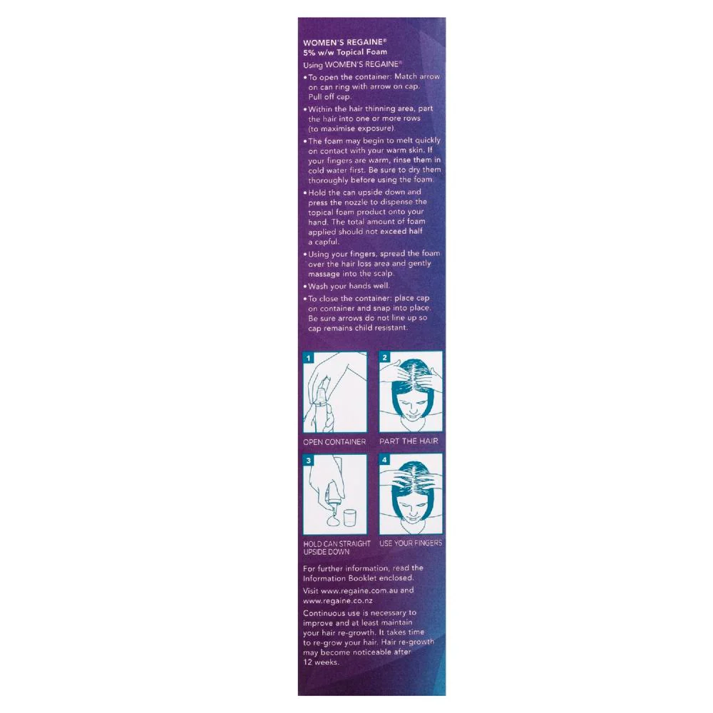 Regaine Woman Foam 5% 4mth Supply (2x60g) 120g - Image 4