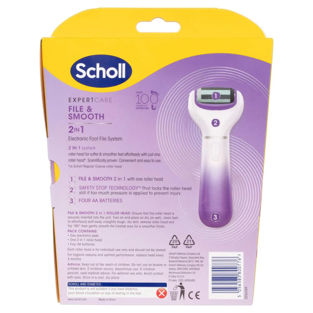 Scholl ExpertCare 2in1 Electronic Foot File purple - Image 2