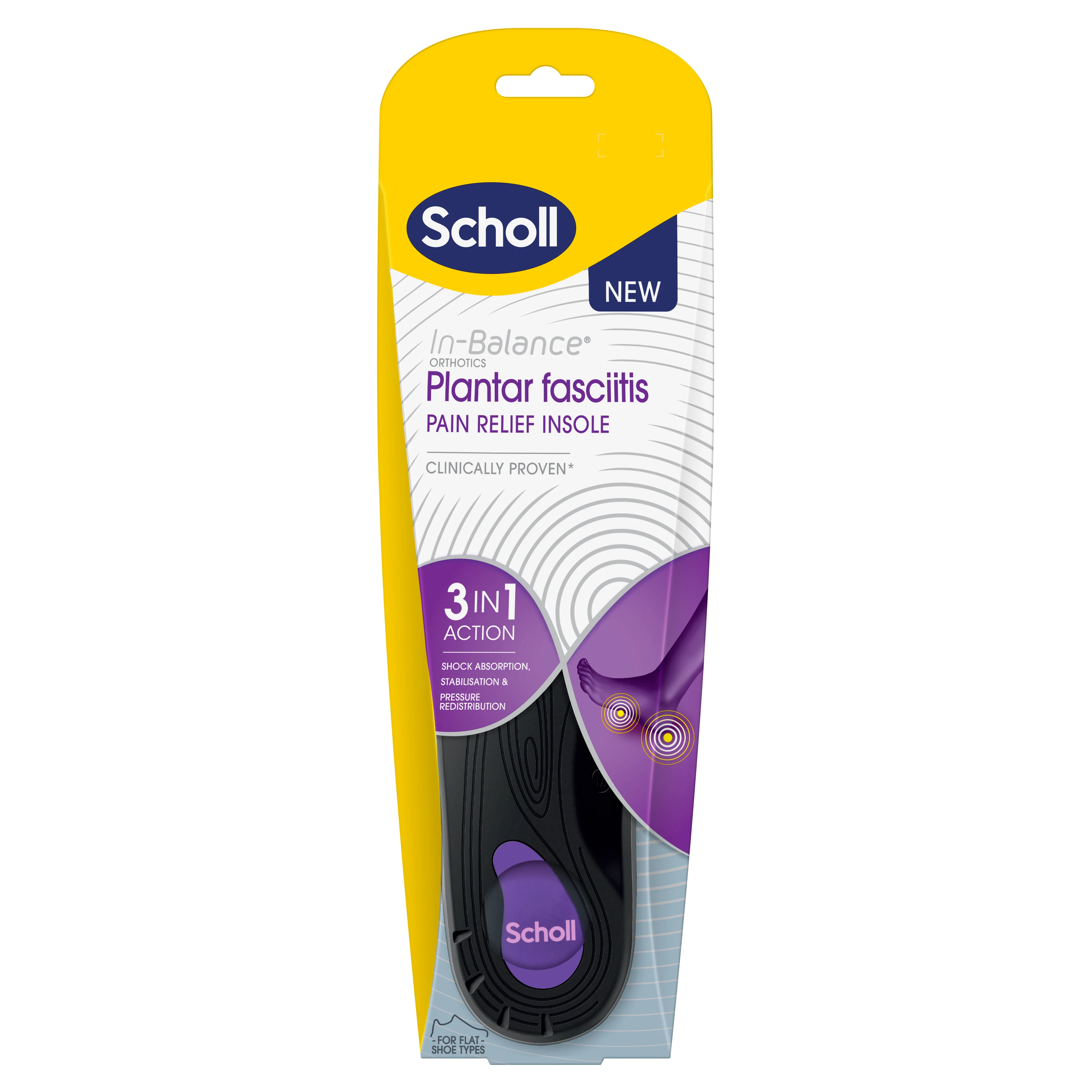 Scholl In-Balance Pain Relief Plantar Fasciitis Orthotics Medium 1ea - Image 2