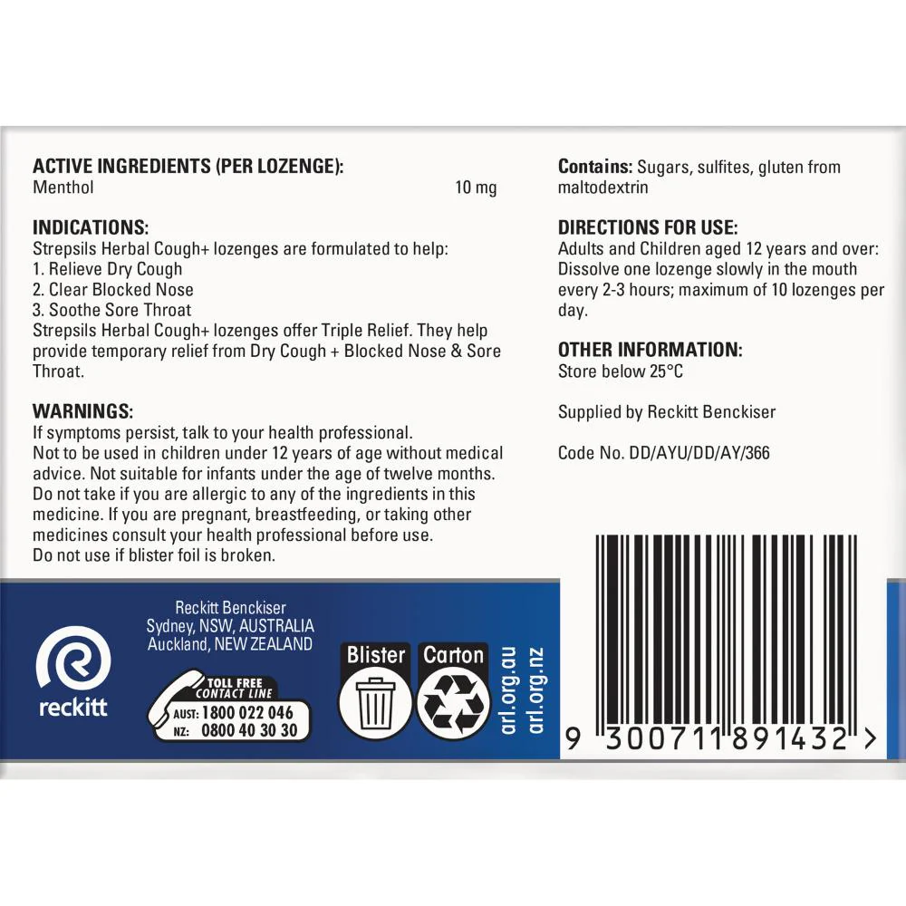 Strepsils Lozenges Herbal Cough Honey Lemon 32s - Image 6