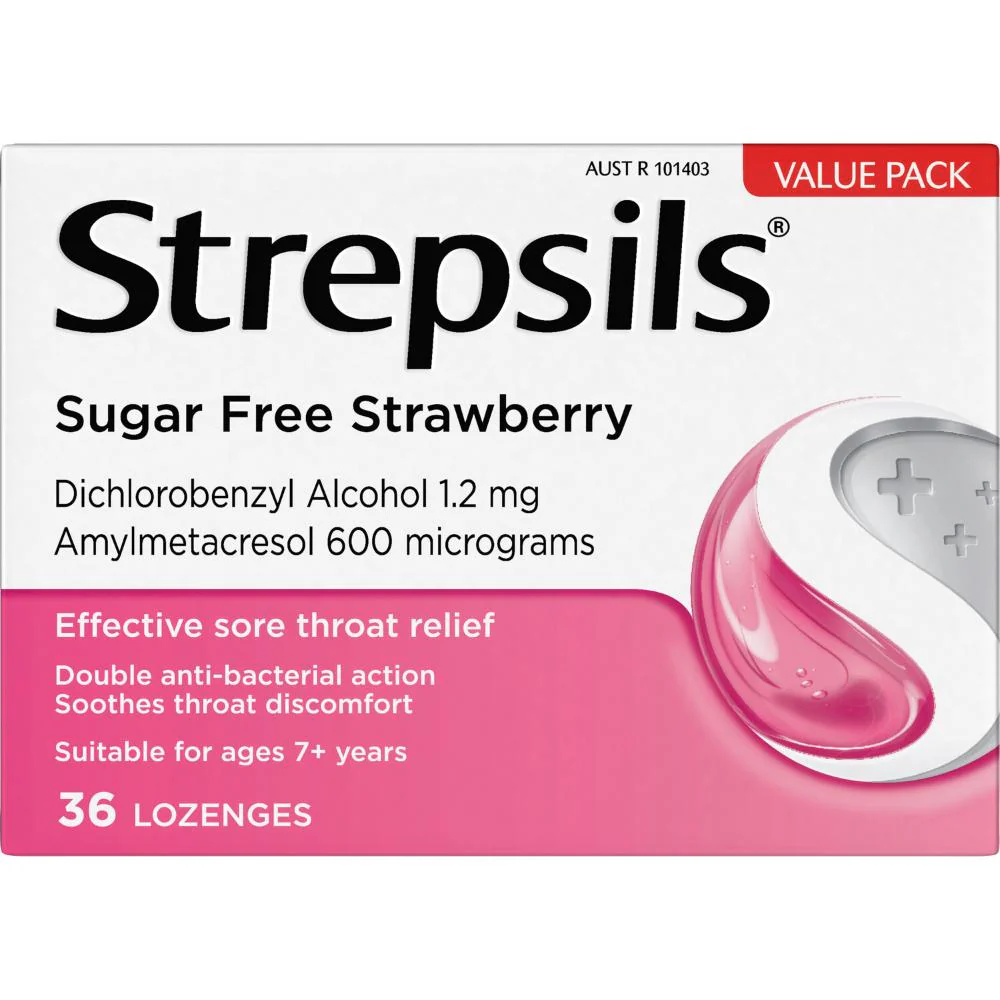 Strepsils Sugar Free Lozenge Strawberry 36s