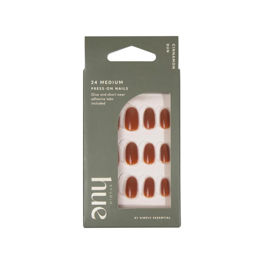 Studio Hue by Simply Essential Press-on Nails Medium Oval Cinnamon Bun 24s