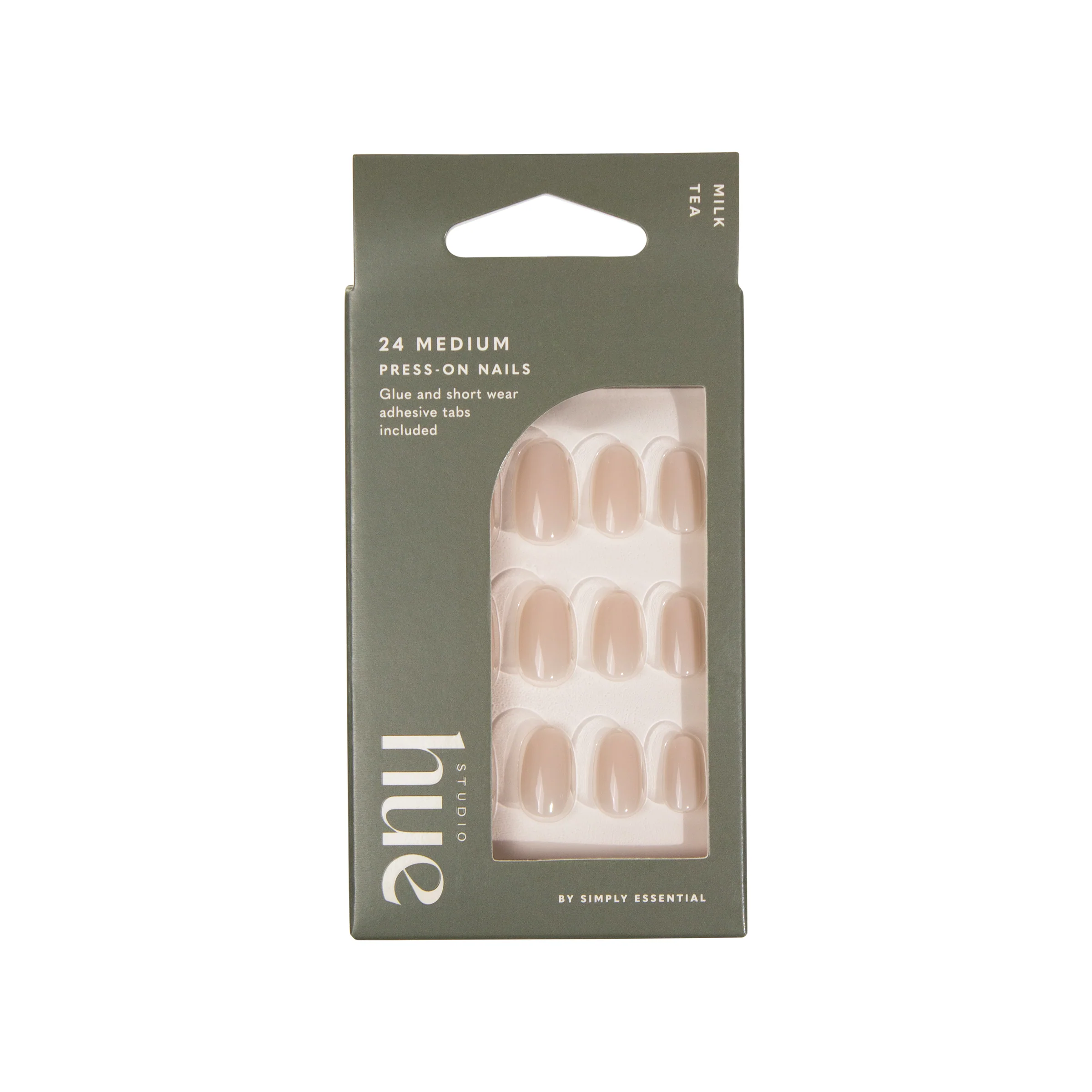 Studio Hue by Simply Essential Press-on Nails Medium Oval Milk Tea 24s