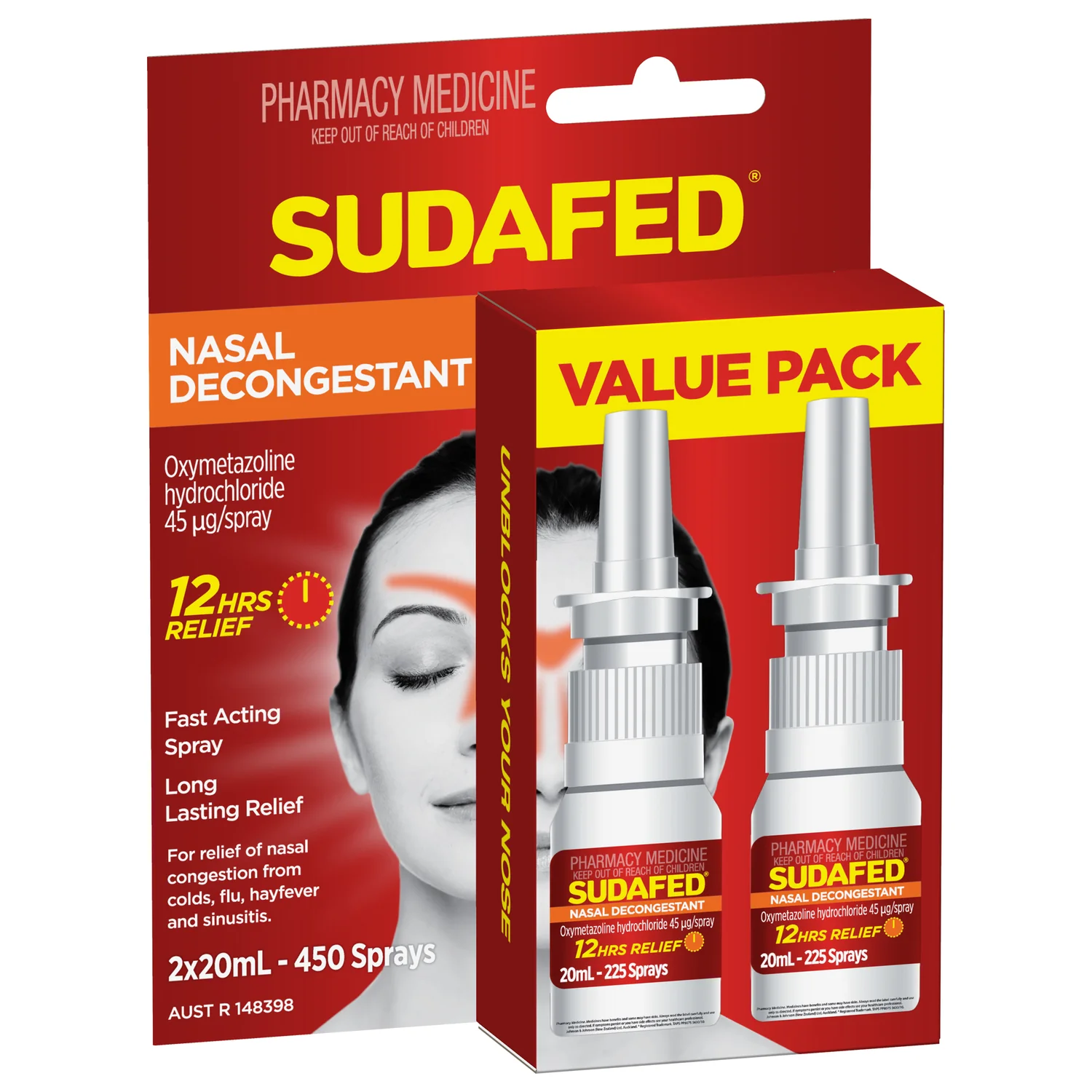 Sudafed Nasal Decongestant Spray 20mL 2pk - Image 3