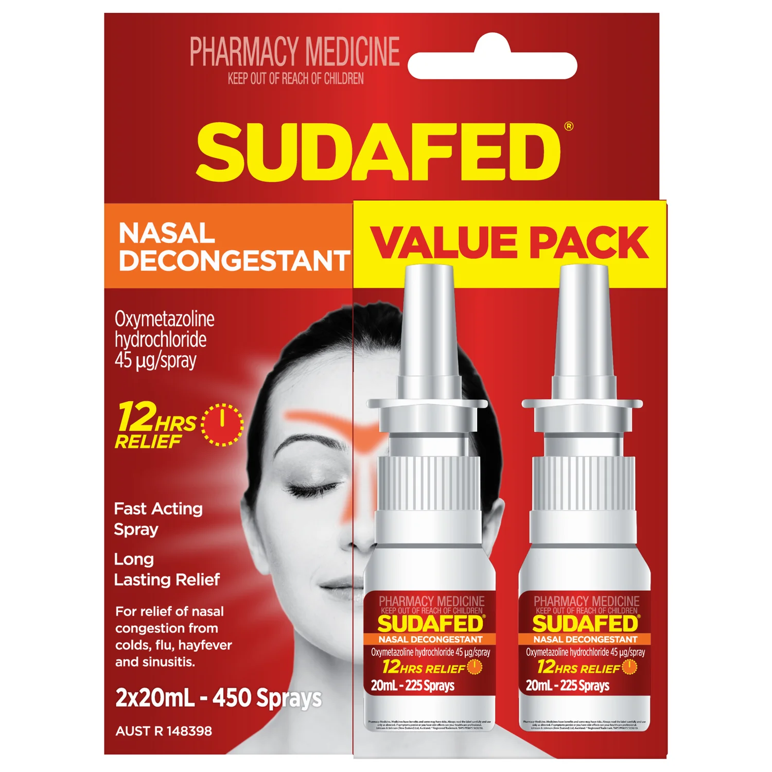 Sudafed Nasal Decongestant Spray 20mL 2pk - Image 6
