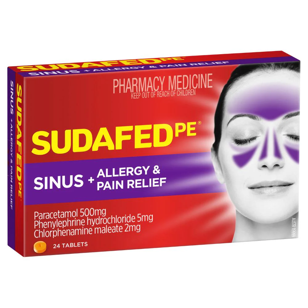 Sudafed PE Sinus Allergy & Pain Relief Tablets 24s - Image 3