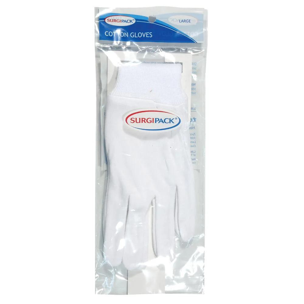 Surgipack Gloves Cotton Reg H/Hands Lge 1pr