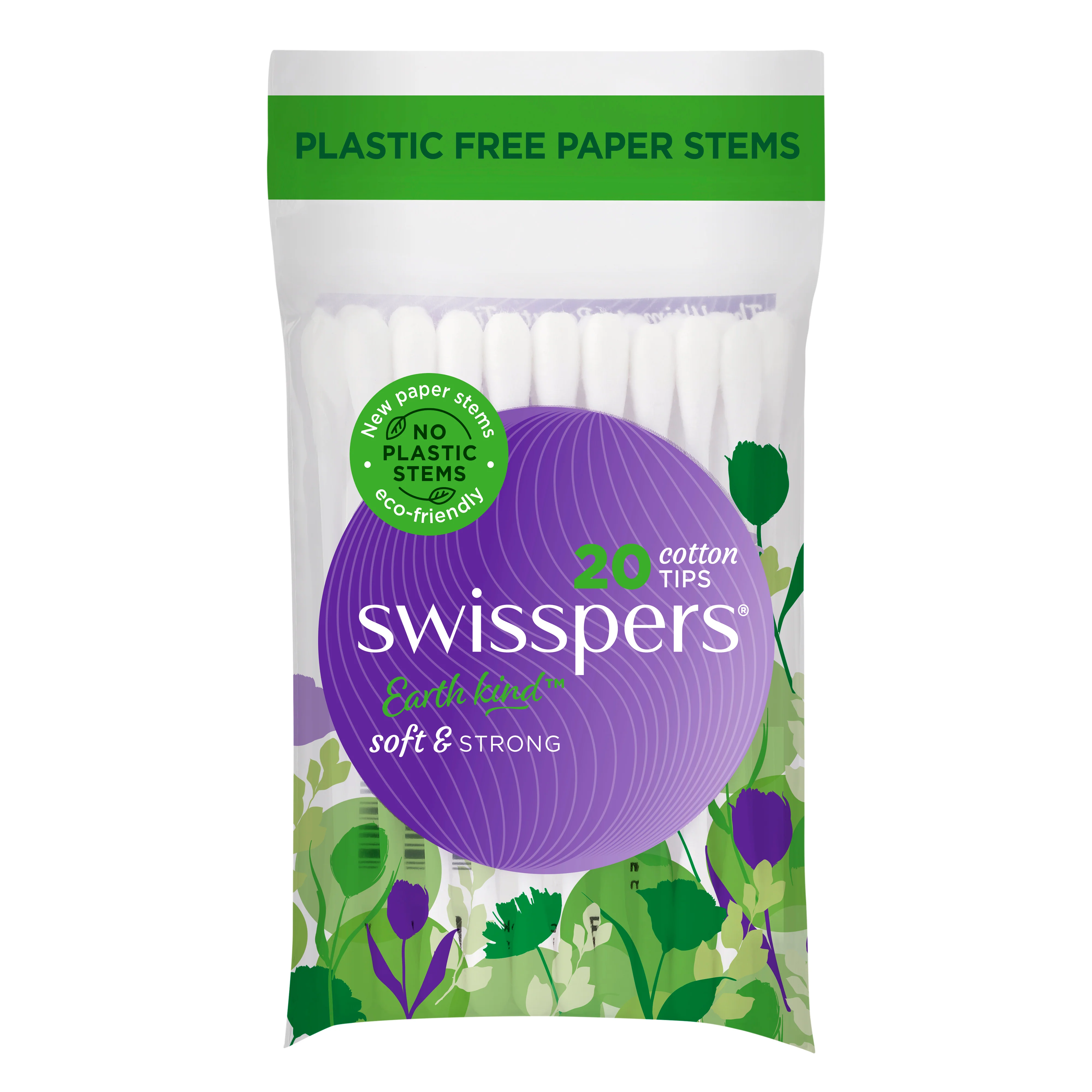 Swisspers Paper Stem Cotton Tips Travel 20pk - Image 3