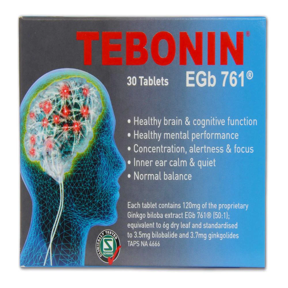 Tebonin Ginkgo Biloba Brain Health Tablets 30s - Image 2