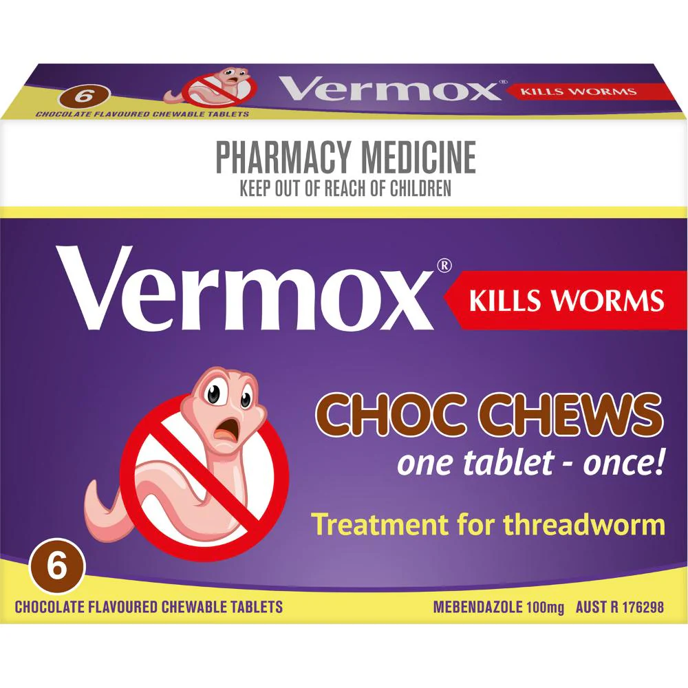 Vermox Choc Chews Tablets 6s - Image 2