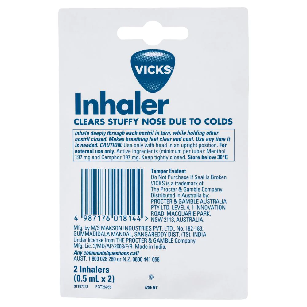 Vicks Inhaler Singler 0.5ml Twin Pack 2pk - Image 4