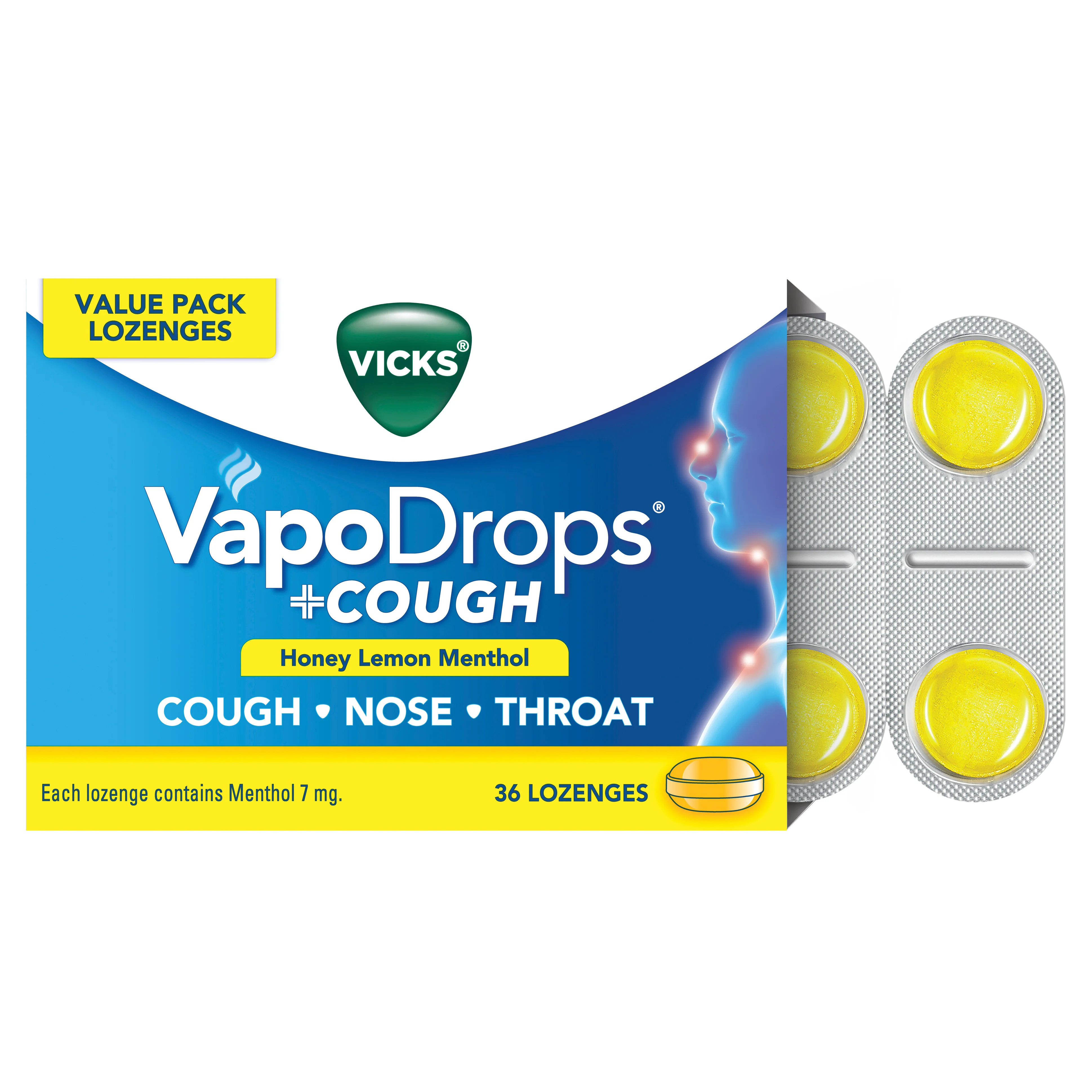 Vicks Vapodrops+Cough Honey Lemon 36s - Image 2