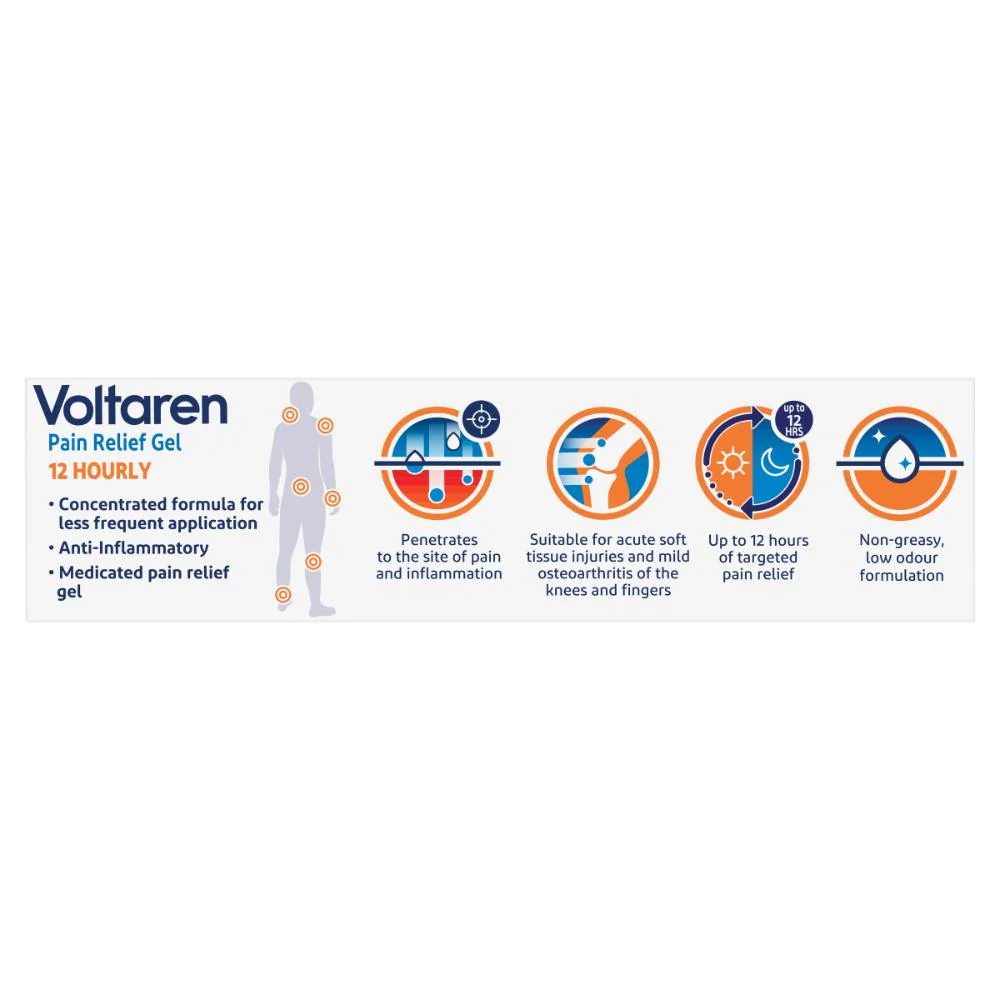 Voltaren Pain Relief Gel 12 Hourly 100g - Image 16