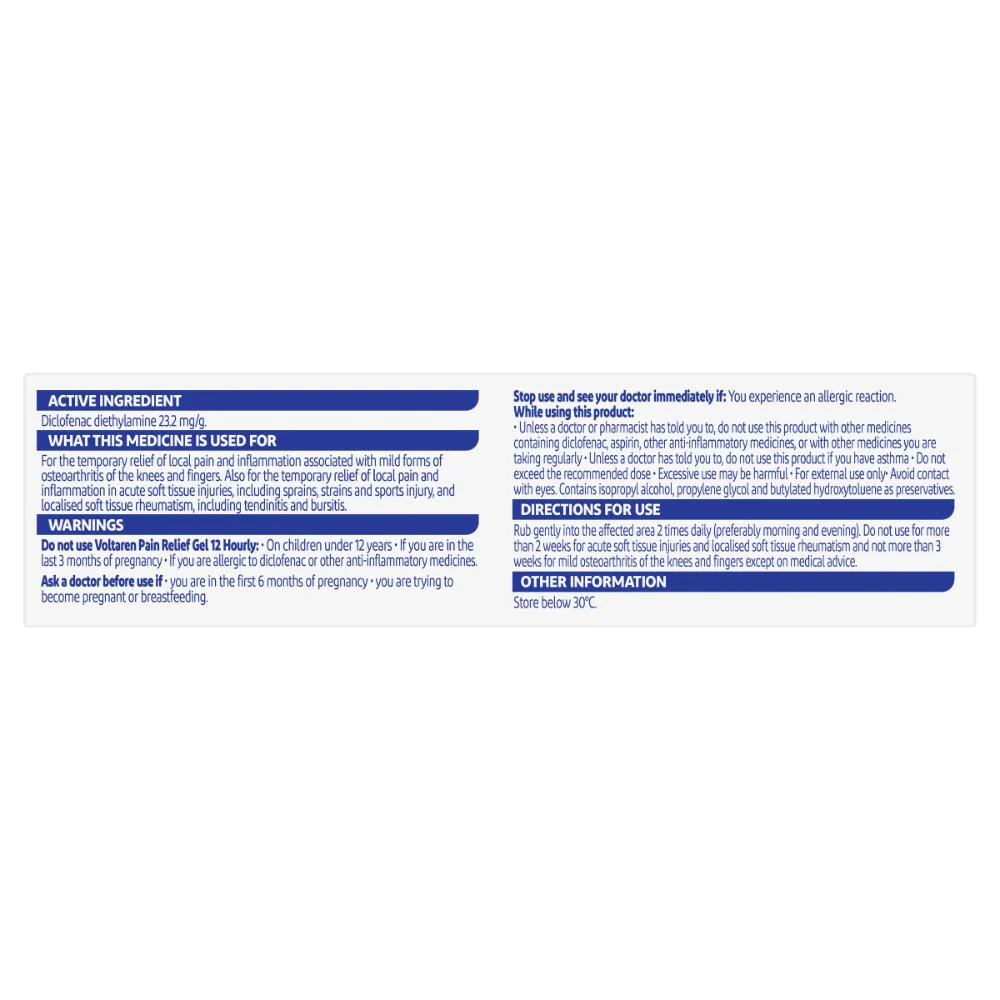 Voltaren Pain Relief Gel 12 Hourly 30g - Image 5