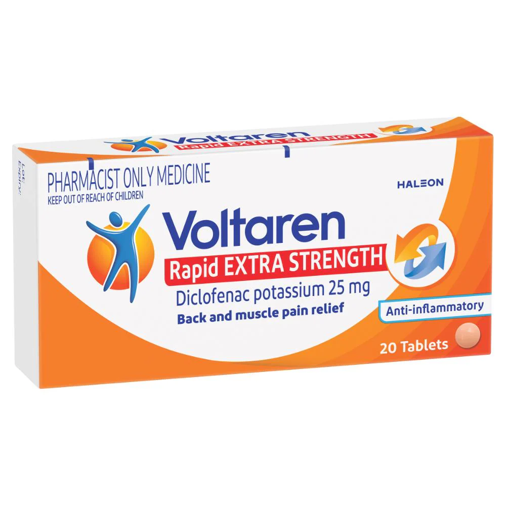 Voltaren Rapid Tabs 25mg 20s (Pharmacist Only Medicine) - Image 2