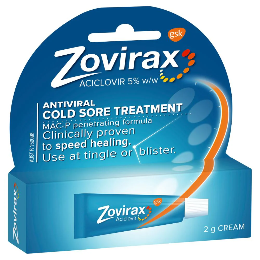 Zovirax Cold Sore Cream Tube 2g - Image 2